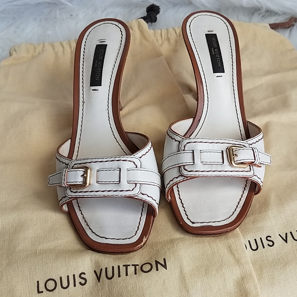 Louis vuitton buckle open sandals shoes
